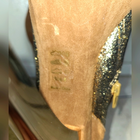Gold and Caramel Promiseu Stiletto Boots Size 8 - Picture 6 of 7